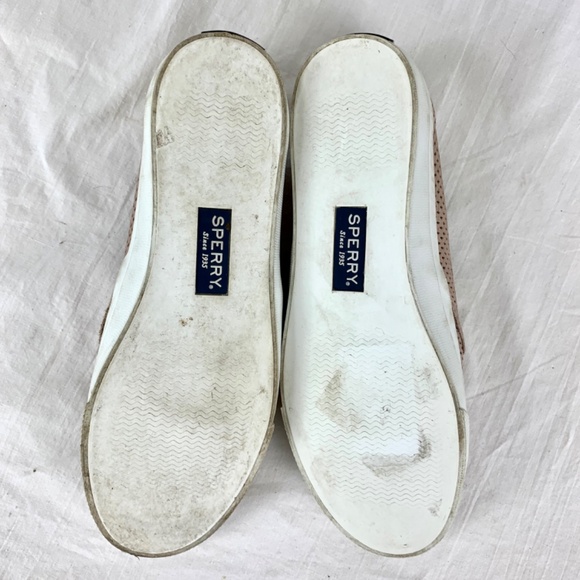 Sperry Top Siders W 10 Blush Seaside Perforated Slip On Sneakers Memory Foam - Picture 7 of 11